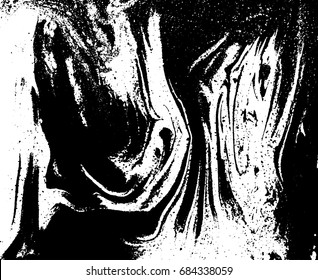 Black and white liquid texture. Watercolor hand drawn marbling illustration. Abstract vector background. Monochrome marble pattern