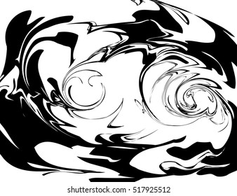 Black and white liquid vector texture. Marble imitating.