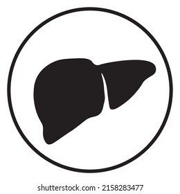 Black and white liver icon vector illustration