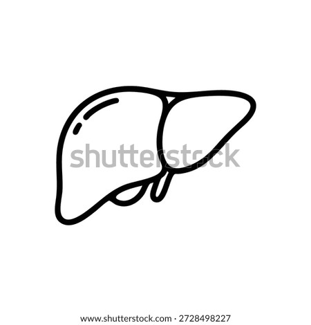 Black and white liver icon vector illustration for medical and healthcare design