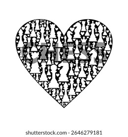 Black and white llustration chess background. Flyer design for illustration chess background. Post for chess tournament, chess day concept