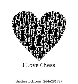 Black and white llustration chess background. Flyer design for illustration chess background. Post for chess tournament, chess day concept