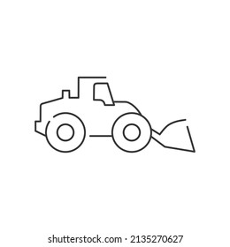 Black and white Loader icon. Construction symbol isolated on white background. Vector illustration