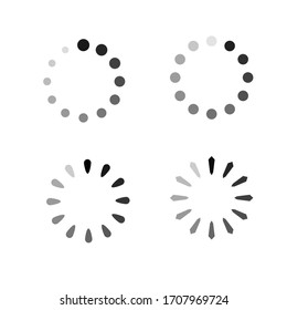 black and white loading icon ready to use for web design
