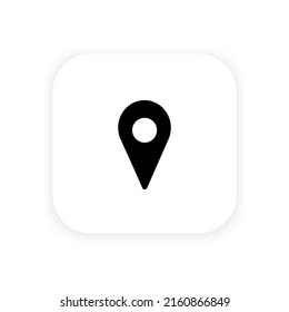 Black and white location icon with shadow