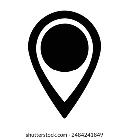 Icono de ubicación en blanco y negro. Ilustración vectorial