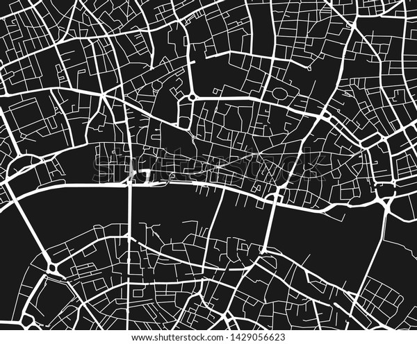 Black White Location Map City Navigation Stock Vector (Royalty Free ...