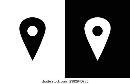 Black and white location pin