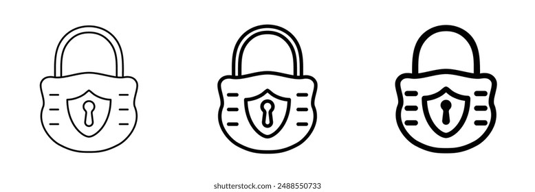 Black and White Lock Icons, Doodle Style Padlock Clipart, Security Symbol, Simple Lock Outline PNG, Keyhole Image, Vector Lock Illustration, Lockout Icon