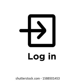 black and white log in icon