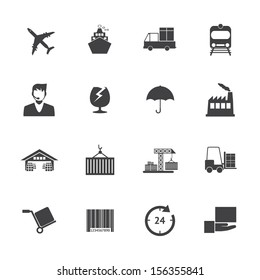 Black and White Logistics icons vector EPS10