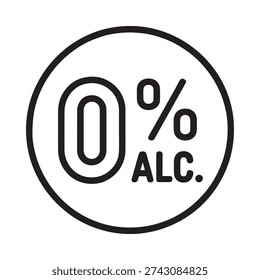a black and white logo with 0 alc text