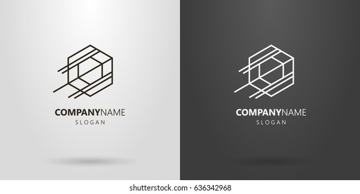 Black and white logo of an abstract geometric diamond