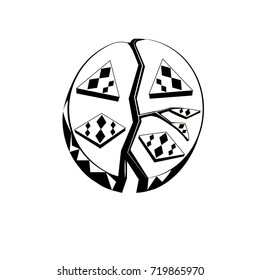 Black and white logo of an abstract tomato on a white background