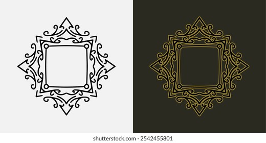 black and white logo for art emblem in background white and dark
