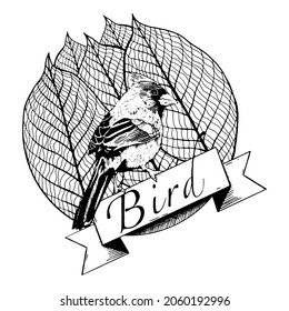 Black and white logo with a bird.