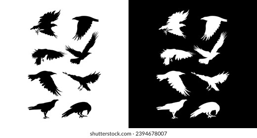Schwarz-Weiß-Logo eines schön fliegenden Vogels