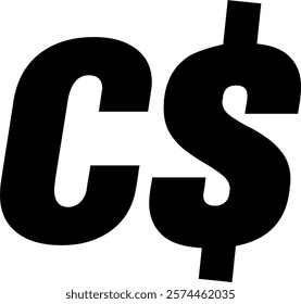 black and white logo of canada dollar currency