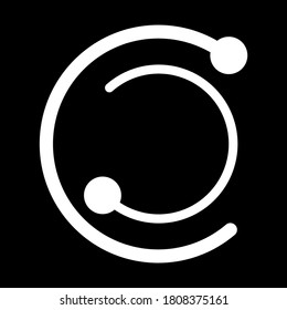 logotipo en blanco y negro de círculos y líneas, 