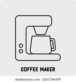 a black and white logo with a coffee maker on it