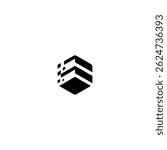 A black and white logo of a cube with a white background. The cube is made up of three squares