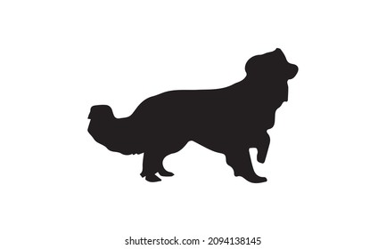 black and white logo design dog vector illustration