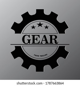 diseño de logotipo en blanco y negro más tres estrellas