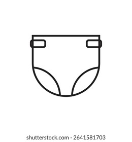 A black and white logo of a diaper