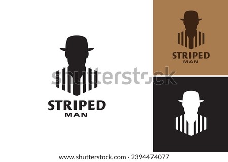 A black and white logo featuring a man with a hat, suitable for use in various branding and identity designs, such as for fashion, entertainment, or lifestyle businesses.