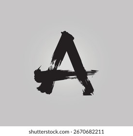 Logotipo en blanco y negro con una letra estilizada "A" en un diseño moderno elemento gráfico ilustración diseño de Plantilla
