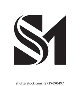 Logotipo en blanco y negro con las letras estilizadas 'S' y 'M' con un fondo transparente.