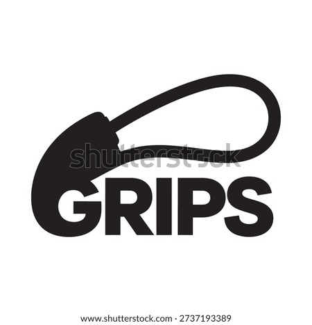 Black and white logo featuring the word grips and a looping shape