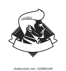 Black and white logo with the image of a brutal man. For your brand.