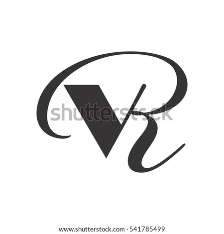 Black White Logo Letter V R Stock Vector Royalty Free 541785499
