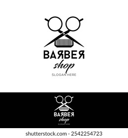 Black and White Logo for Men's Barber Shop