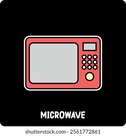 a black and white logo of a microwave that says microwave