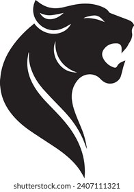 logotipo blanco y negro mascota pantera moderna