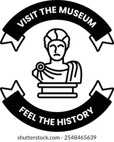 A black and white logo for a museum