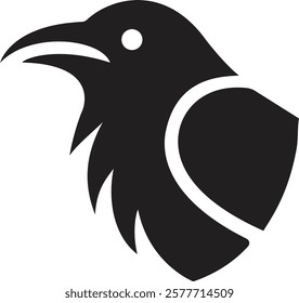 a black and white logo of a raven