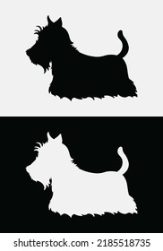 Black and white logo with scottish terrier.