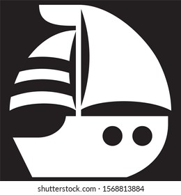 Black and white logo. Ship
