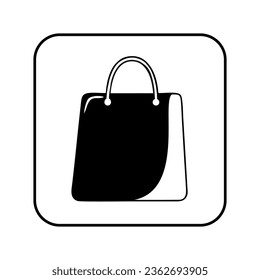 black and white logo of shopping basket and bag