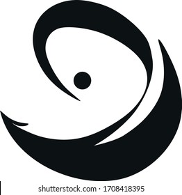 Black and white logo. Soft forms. Symbol