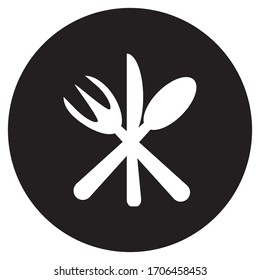 diseño de la cucharilla del logotipo en blanco y negro y de la ilustración de la horquilla