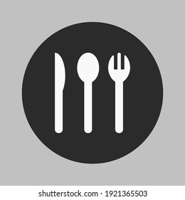 black and white logo spoon and fork illustration design