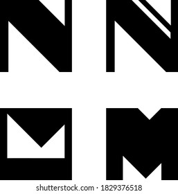 black and white logo, stylized letters in a square