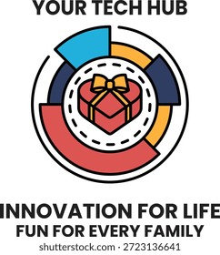 Logo en blanco y negro para un centro tecnológico que dice "Innovación para la vida" y presenta un lazo