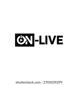 Diseño de texto de logotipo en blanco y negro para servicio de transmisión en vivo