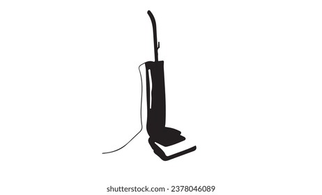 Black and white logo of a vacuum cleaner