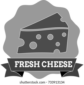 Black and white logotype. Fresh cheese logo.